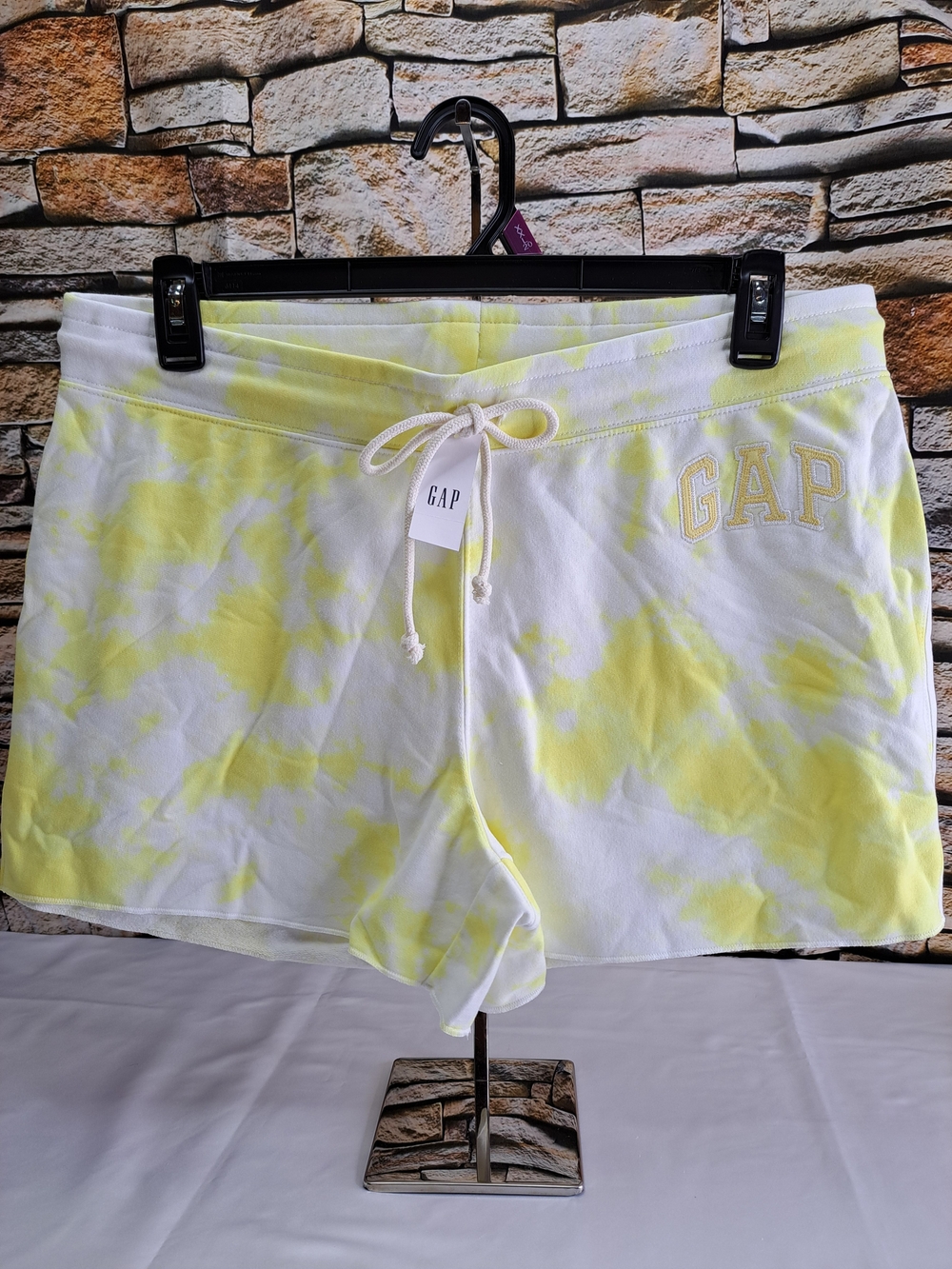 GAP HERITAGE LOGO TIE-DYE ATHLETIC LOUNGE SHORTS FLEECE LINED NEW